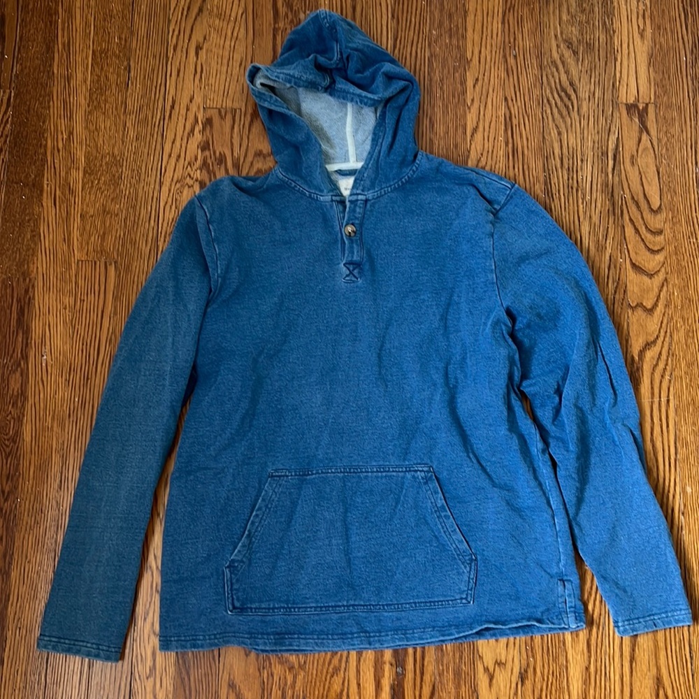 Faherty Hoodie Sunwashed Blue Large